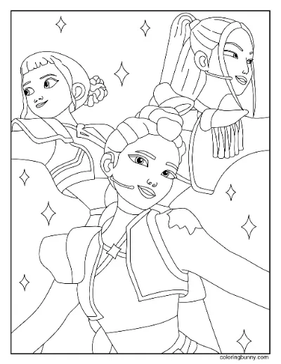 Trang Tô Màu Rumi, Zoey và Mira Hát Trên Sân Khấu KPop Thợ Săn Quỷ