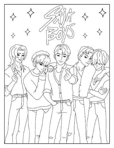 Trang Tô Màu Thành Viên Saja Boys Có Logo 3