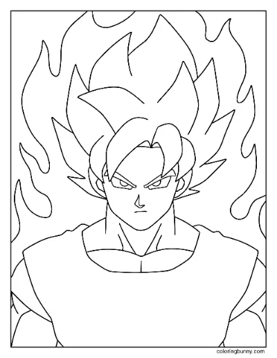 Trang Tô Màu Goku Siêu Saiyan Xanh