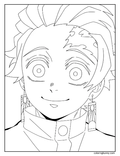 Trang Tô Màu Đơn Giản Tanjiro Kamado Demon Slayer