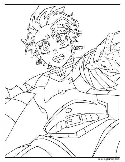 Trang Tô Màu Tanjiro Rơi Vào Demon Slayer Lâu Đài Vô Tận