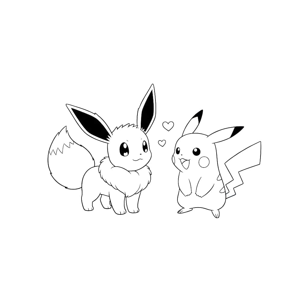 Eevee Và Pikachu