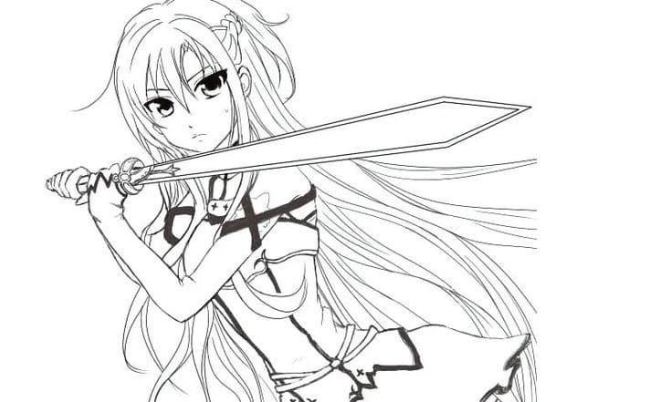 Anime Girl Cầm Kiếm Ngầu