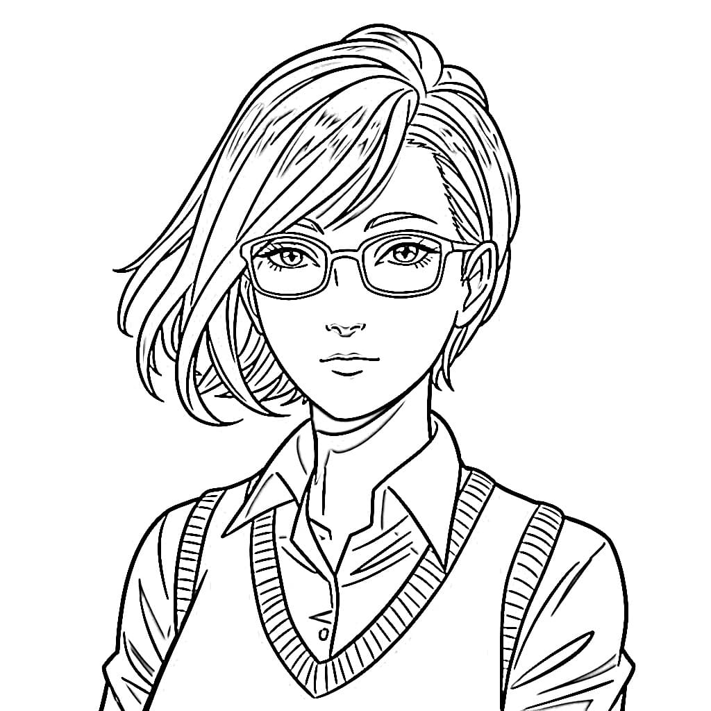 Anime Girl Ngầu Đeo Kính