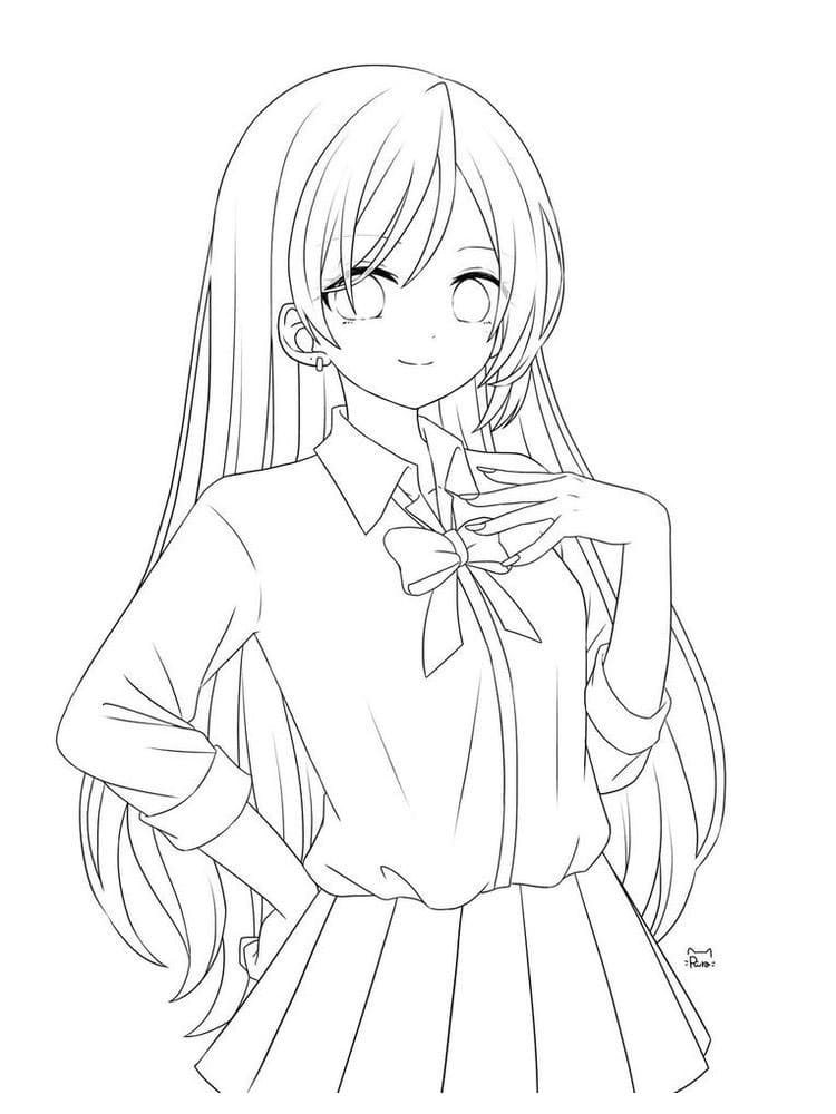 Anime Girl Ngầu Đơn Giản