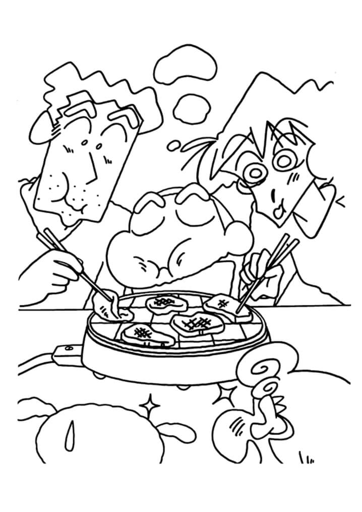 Cậu Bé Shin Đang Ăn