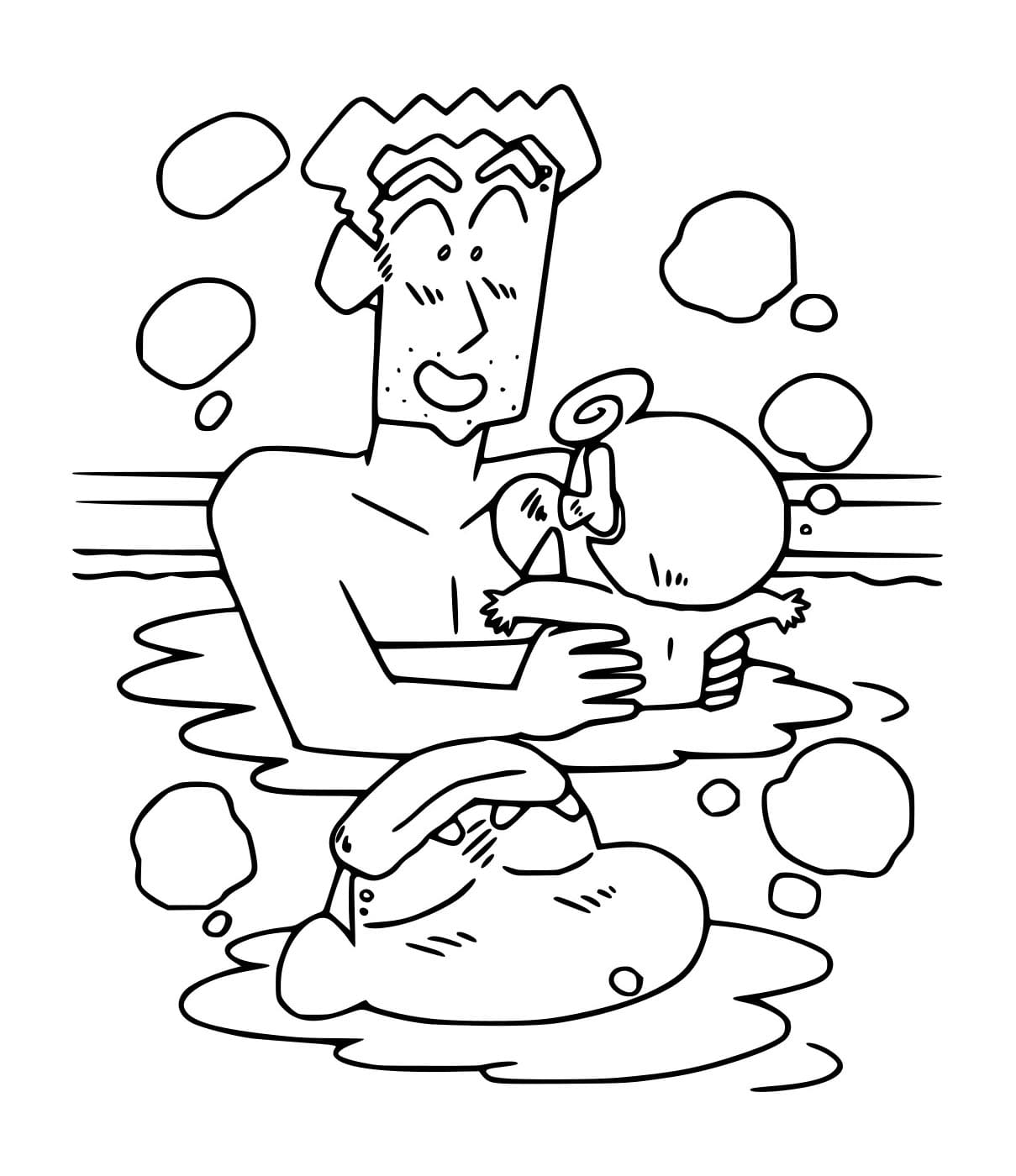 Cậu Bé Shin Đang Tắm