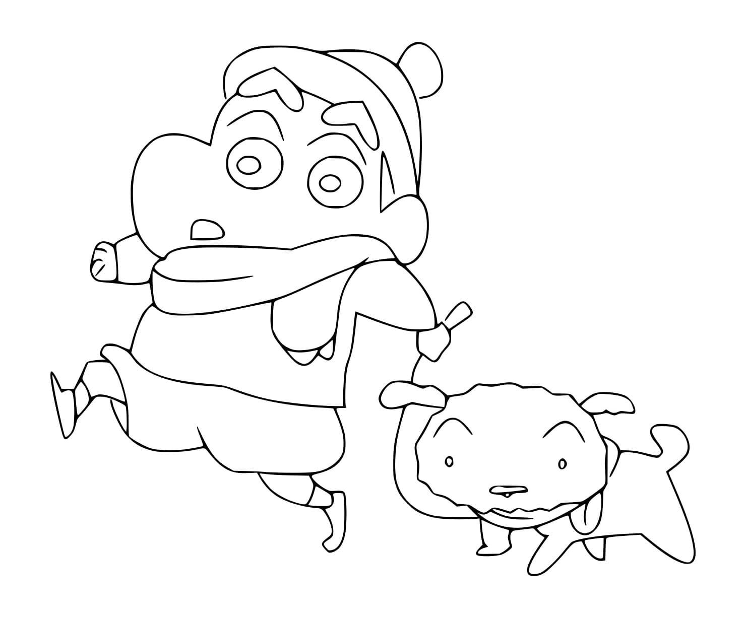 Cậu Bé Shin Đi Bộ Với Shiro