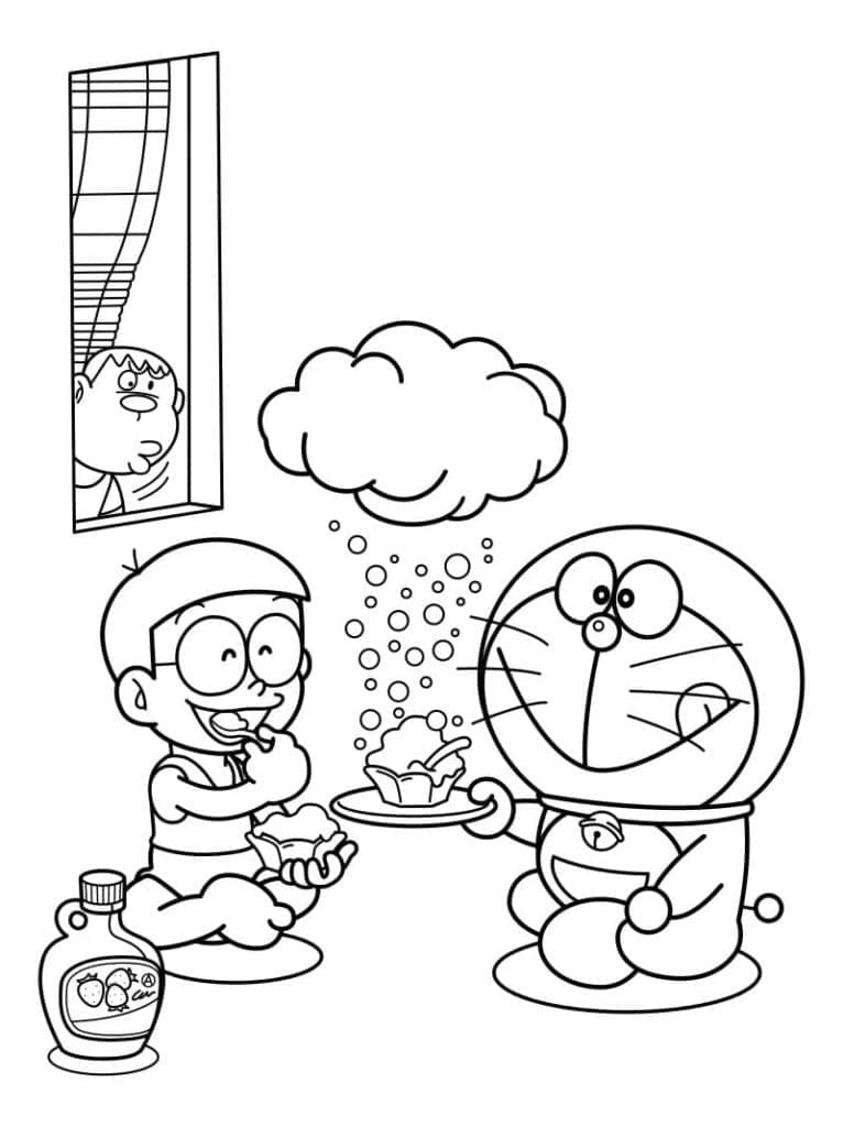 Doraemon Và Nobita Ăn Bánh Ngọt