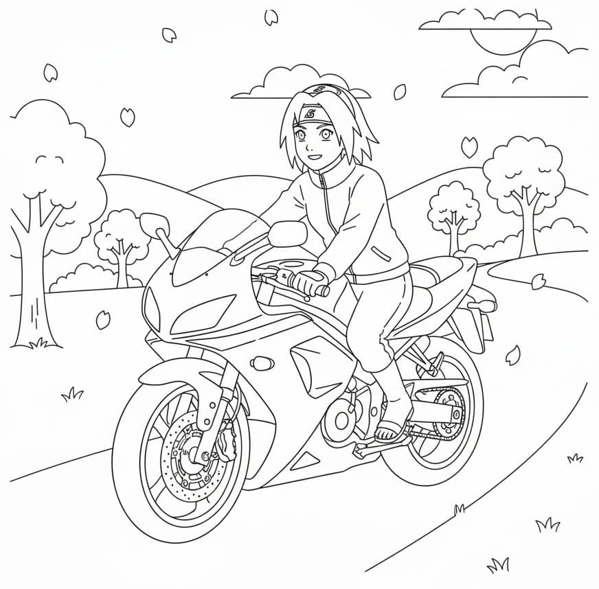 Haruno Sakura Đi Xe Máy