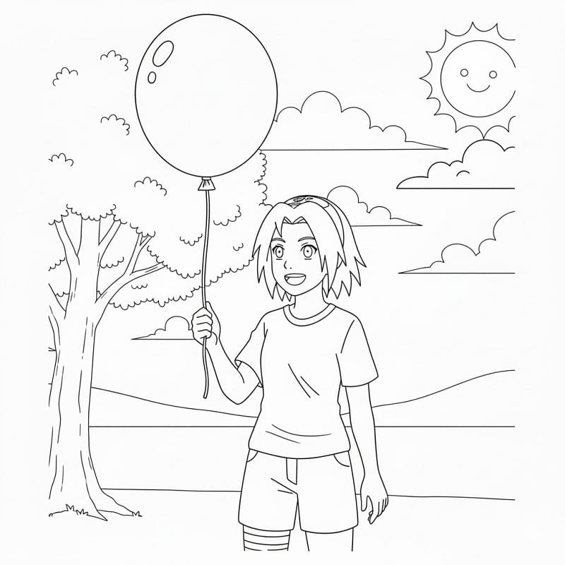 Haruno Sakura Với Quả Bóng Bay