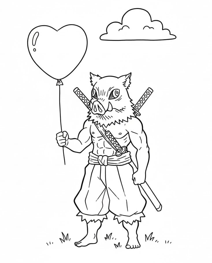 Inosuke Với Bóng Bay