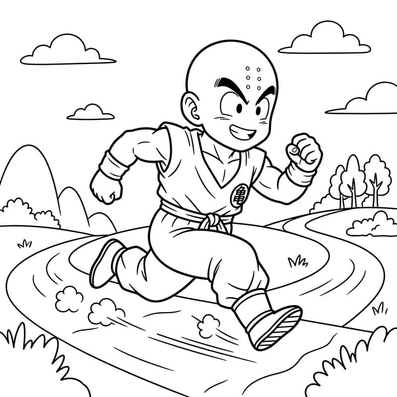 Krillin Đang Chạy