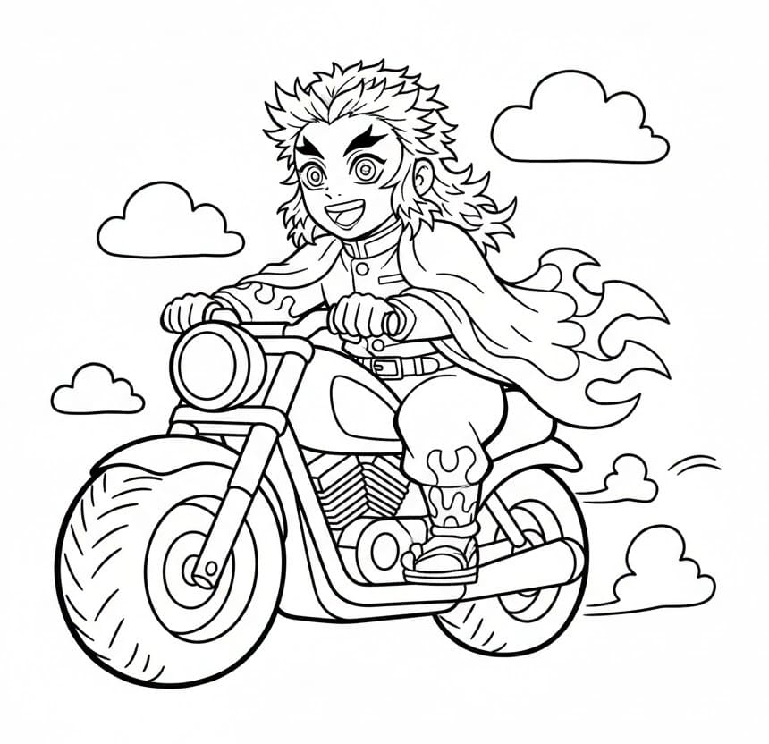 Kyojuro Rengoku Lái Xe Máy