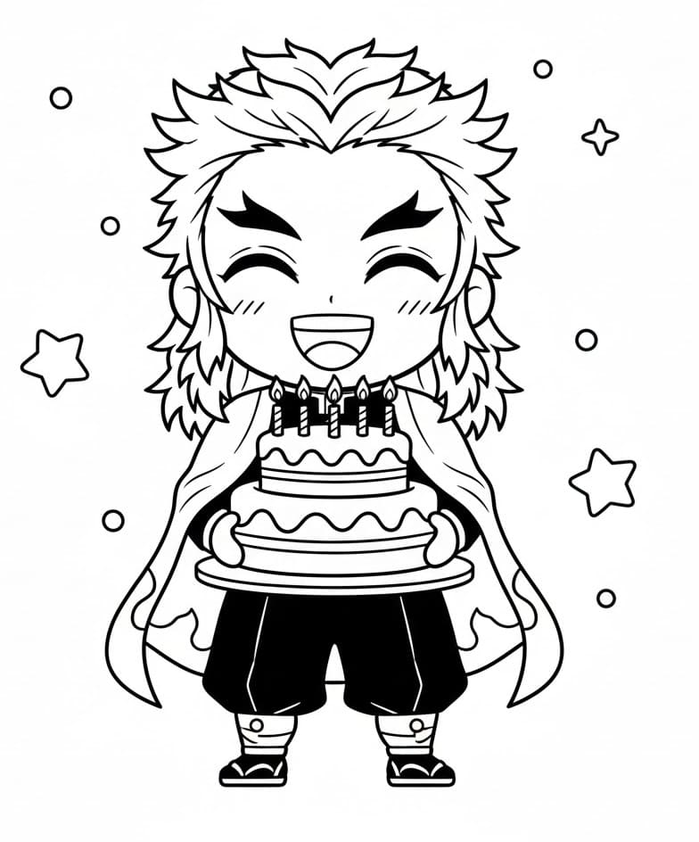 Kyojuro Rengoku Với Bánh Sinh Nhật