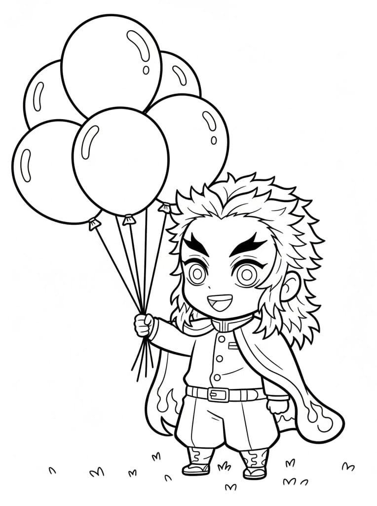 Kyojuro Rengoku Với Bóng Bay