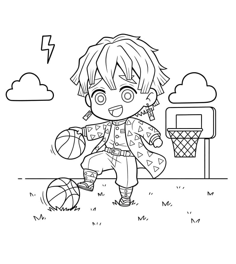 Zenitsu Chơi Bóng Rổ