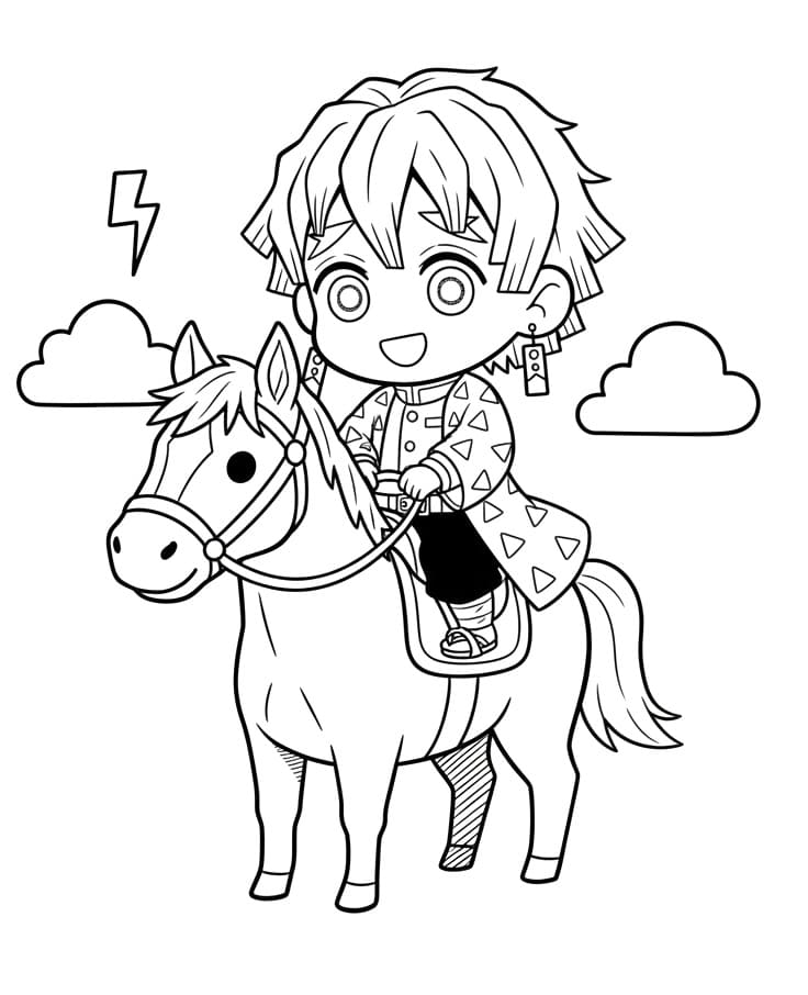 Zenitsu Cưỡi Ngựa