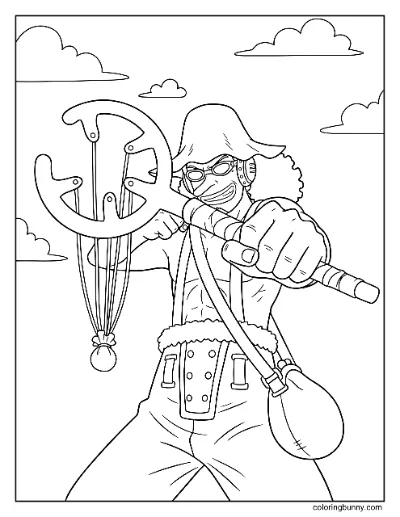 Trang Tô Màu Usopp Nhắm Nỏ One Piece