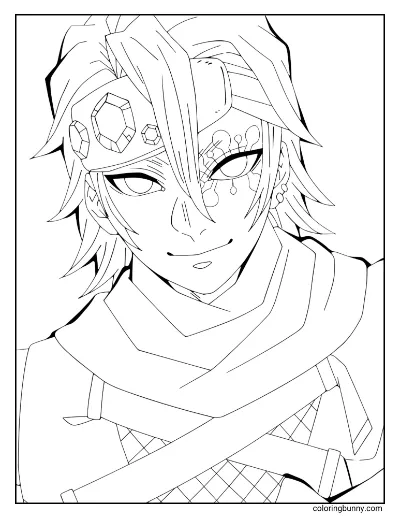 Trang Tô Màu Uzui Tengen Demon Slayer