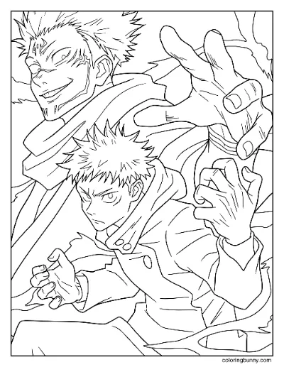 Trang Tô Màu Yuji và Sukuna