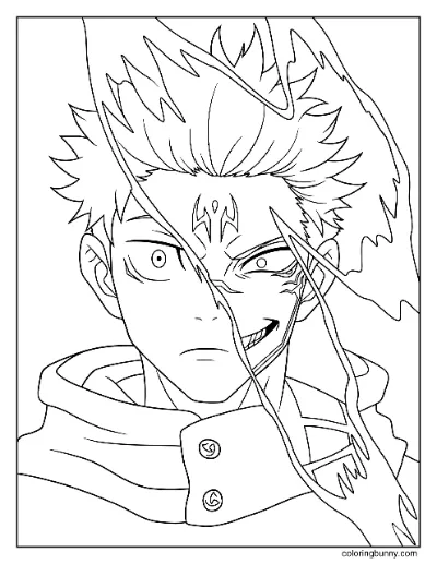 Trang Tô Màu Yuji và Sukuna Tính Cách Phân Đôi