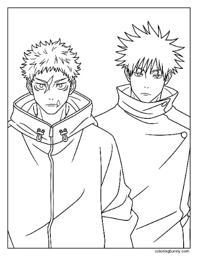 Trang Tô Màu Yuji Itadori và Satoru Gojo