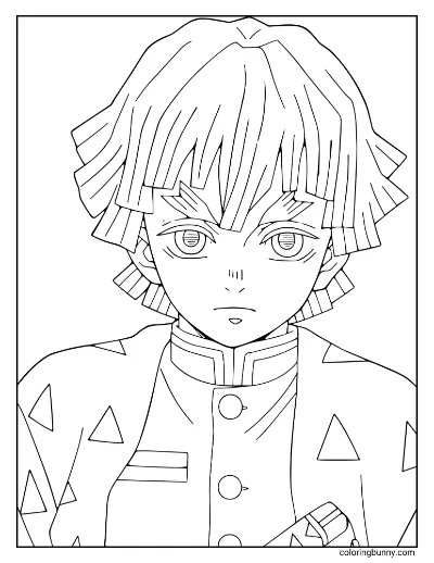 Trang Tô Màu Zenitsu Agatsuma trong Demon Slayer Lâu Đài Vô Tận