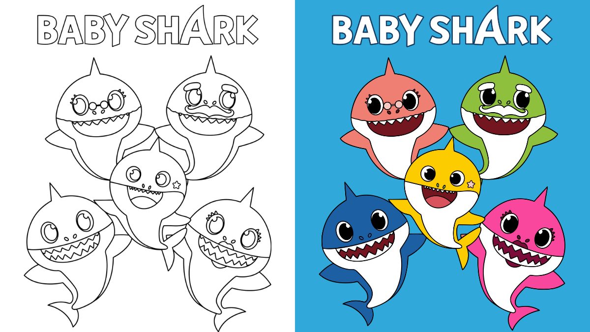 Trang Tô Màu Cá Mập Bé