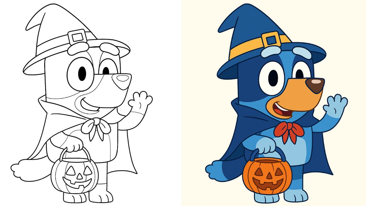 Trang Tô Màu Halloween Bluey