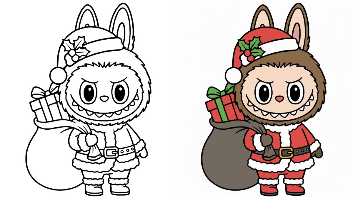 Trang Tô Màu Giáng Sinh Labubu