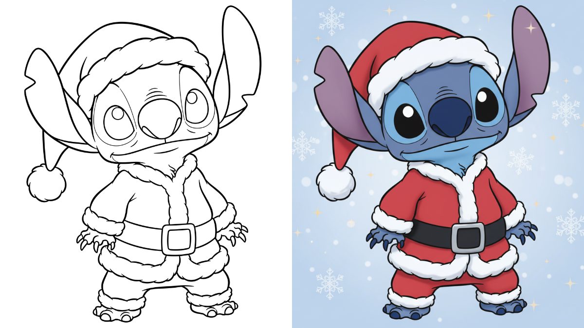 Trang Tô Màu Giáng Sinh Stitch