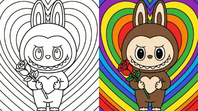 Trang Tô Màu Ngày Valentine Labubu