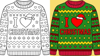 Trang tô màu áo len Giáng sinh xấu