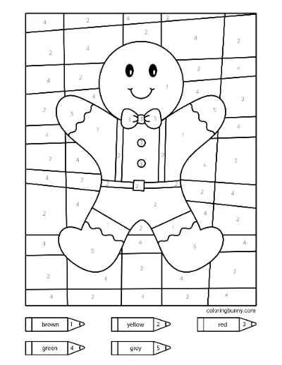 Trang tô màu Giáng Sinh theo số: Người bánh gừng (1)