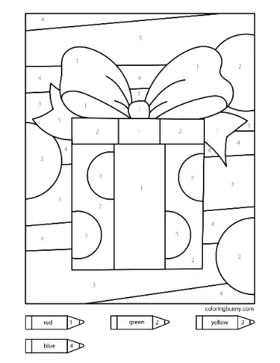 Trang tô màu Giáng Sinh theo số: Quà Giáng Sinh