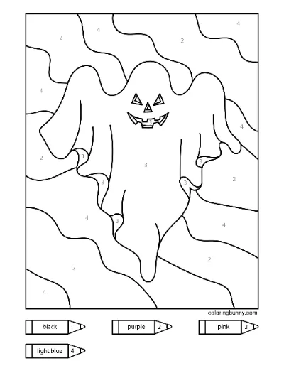 Trang tô màu Ma Halloween đáng sợ theo số (1)