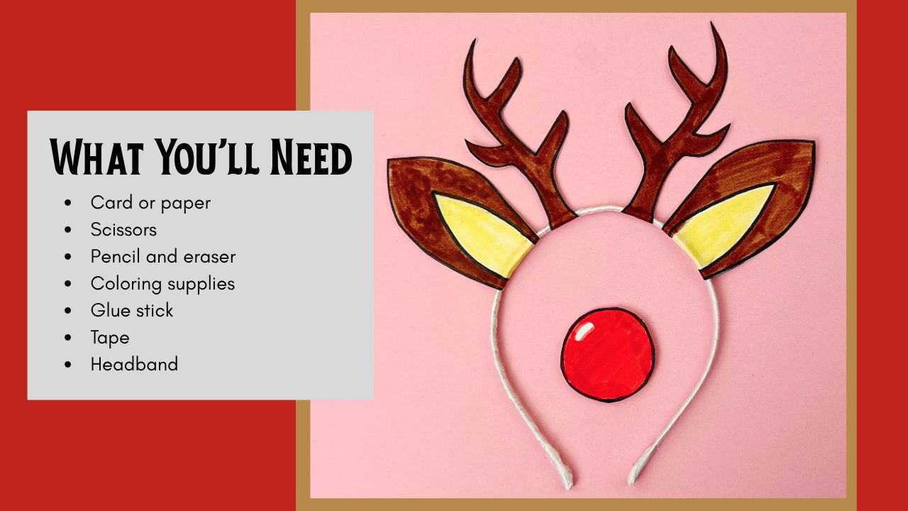 Băng Đô Tuần Lộc Giáng Sinh Tự Làm: Hướng Dẫn Làm và Tô Màu Từng Bước