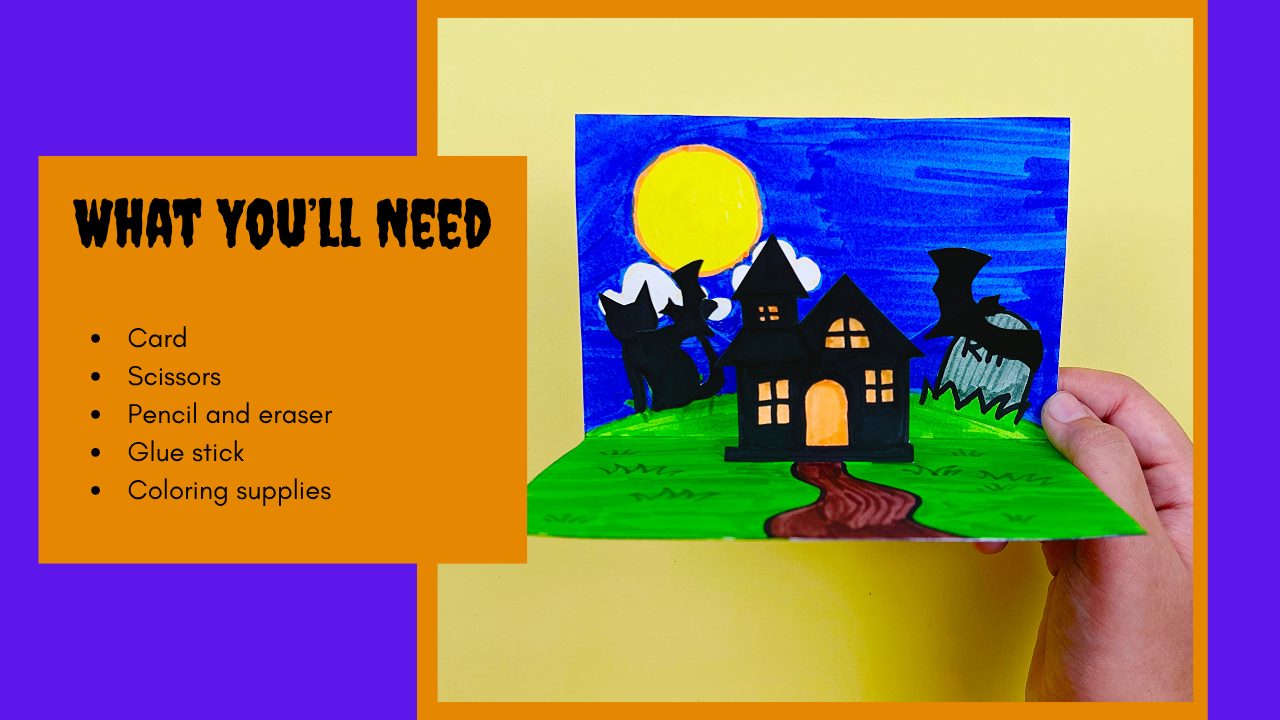 Thẻ Pop-up Halloween Tự Làm: Cách Làm và Tô Màu Bước Từng Bước