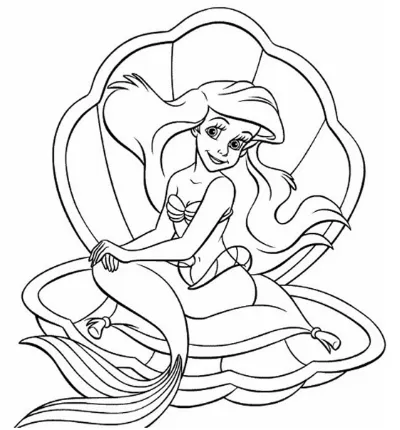 công chúa ariel trong vỏ sò