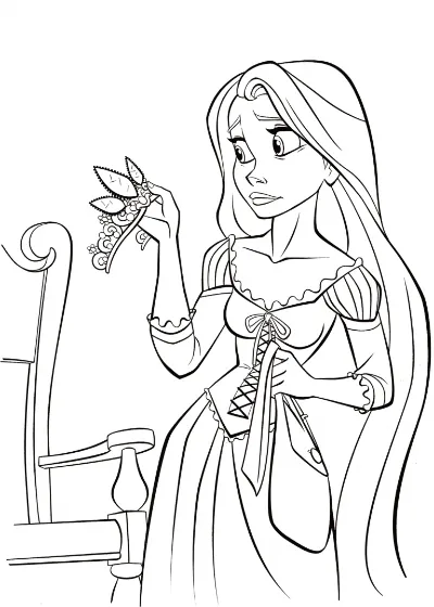 rapunzel cầm vương miện