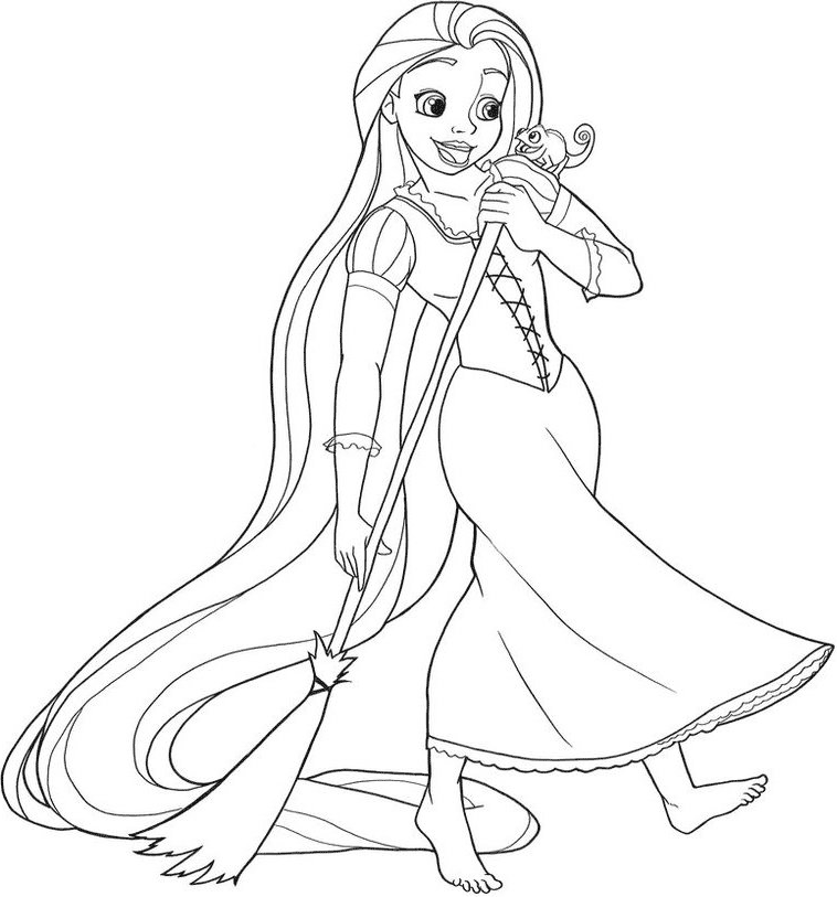 rapunzel đang quét