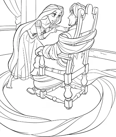 rapunzel trói flynn bằng tóc