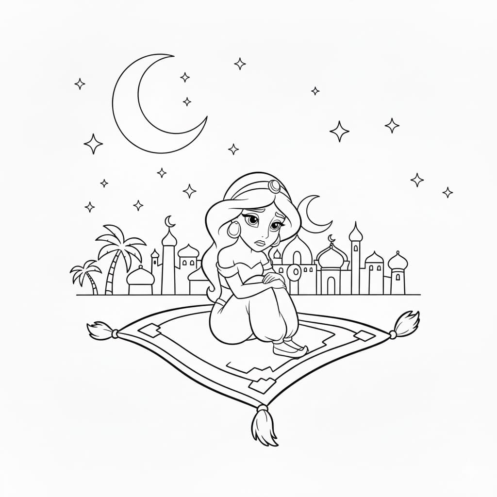 Công Chú Jasmine Đang Bay Trên Thảm Bay