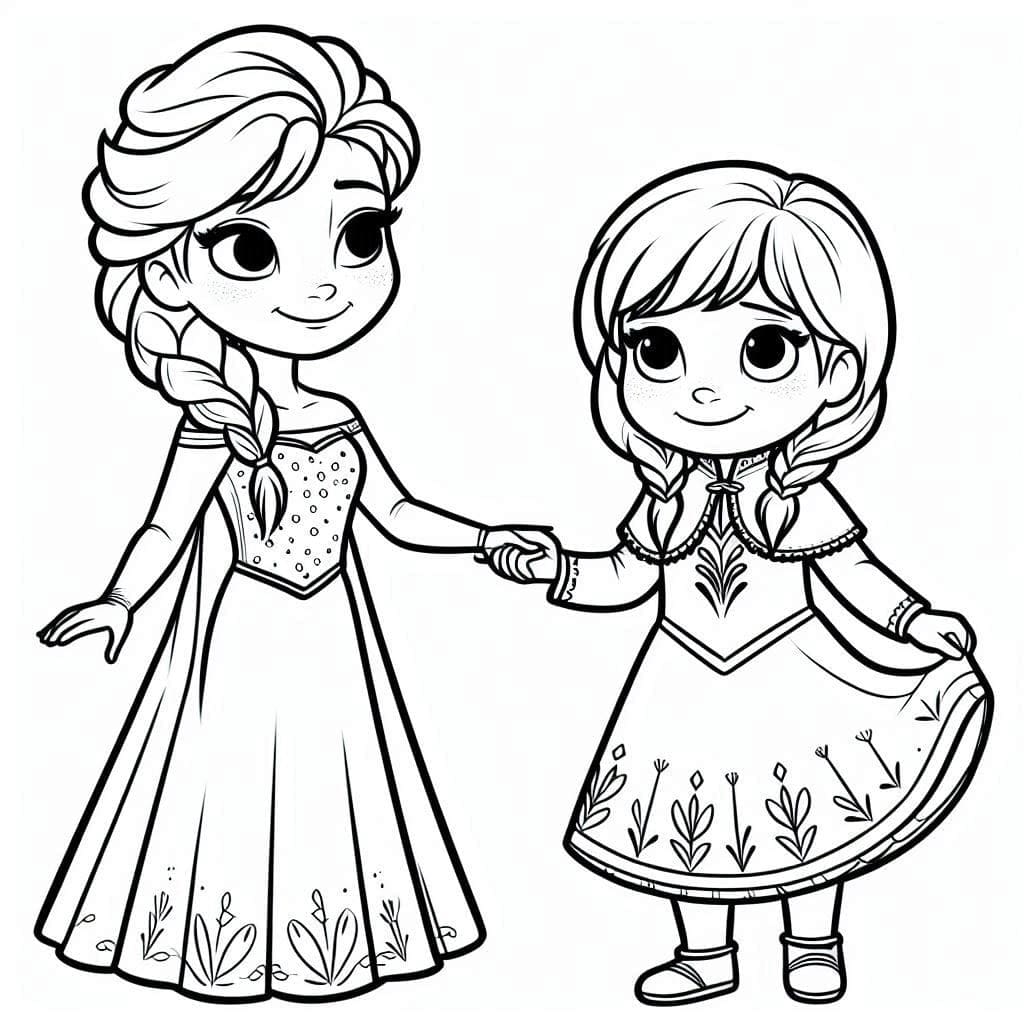 Elsa và Anna Đáng Yêu