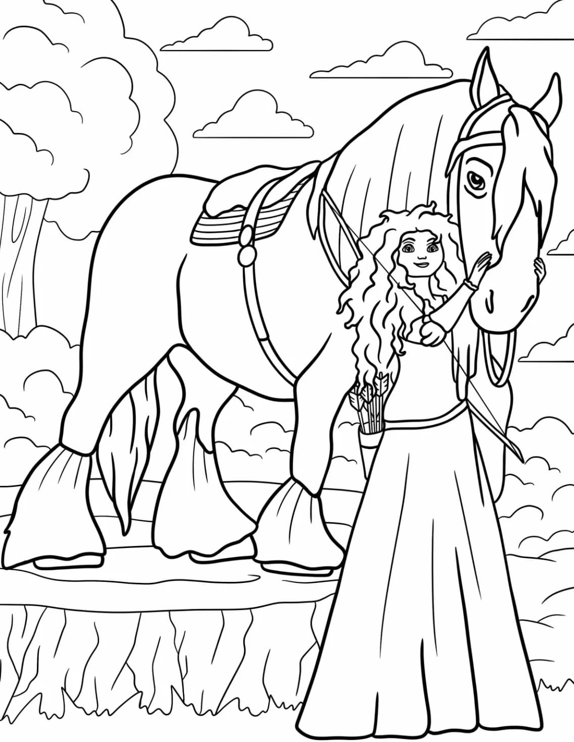 Merida Và Ngựa Của Cô Ấy