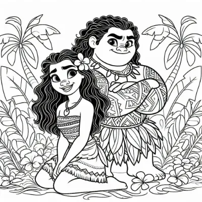 Moana Xinh Đẹp Và Maui