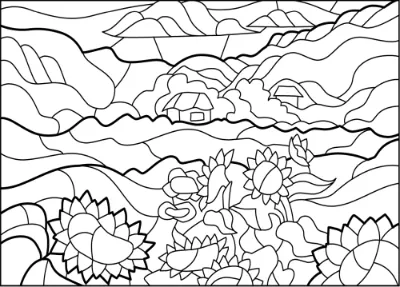 kính màu hoa hướng dương