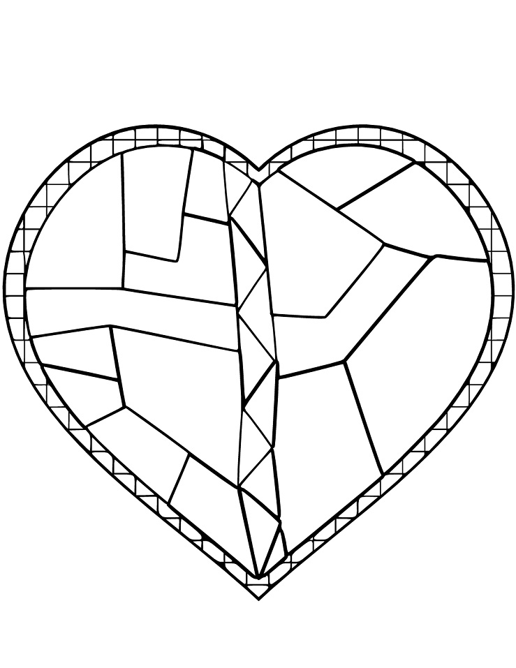 kính màu trái tim