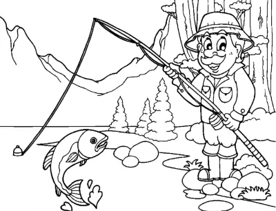 ông già đang câu cá